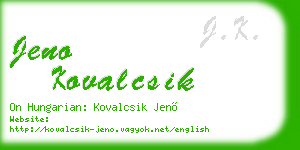 jeno kovalcsik business card